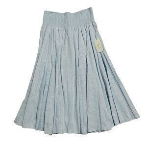 FARMERS MARKET NWT Boho Light Blue Midi Skirt XL
